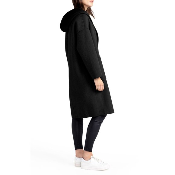 Belle & Bloom Jackets & Blazers - 🆕 BELLE & BLOOM Sunday Morning Hooded Wool Blend Coat Black Medium